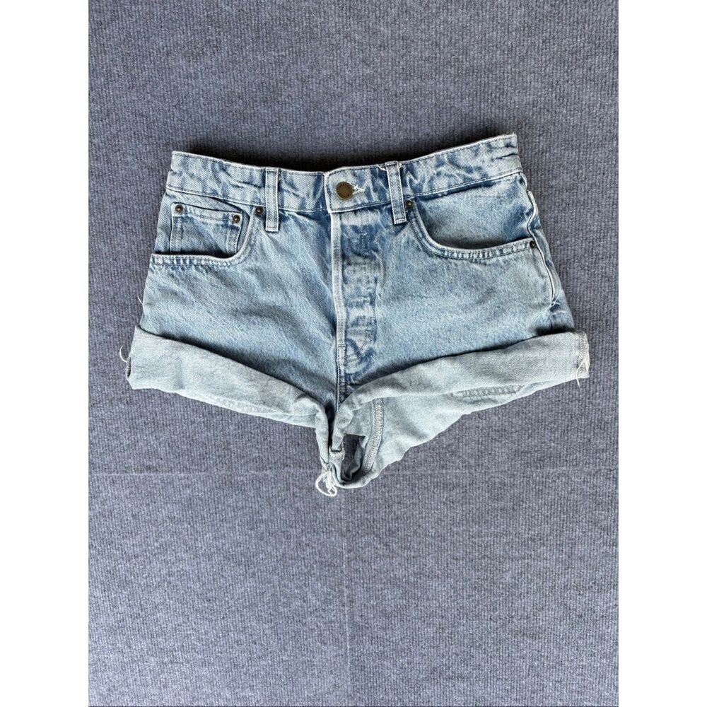 Sezane Denim Shorts Sz 36 Light Wash High Rise Mom Jean French Festival Summer
